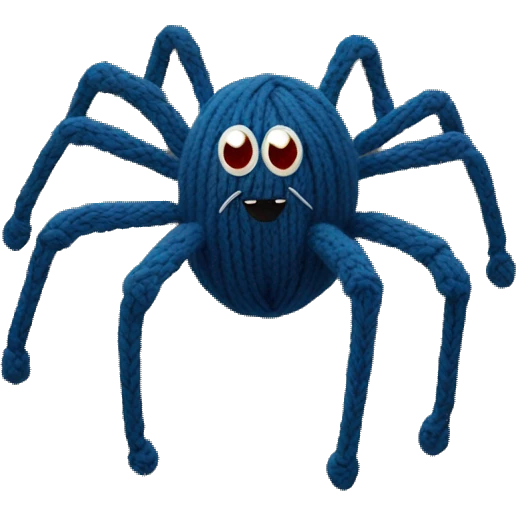 spider knits from yarn emoji