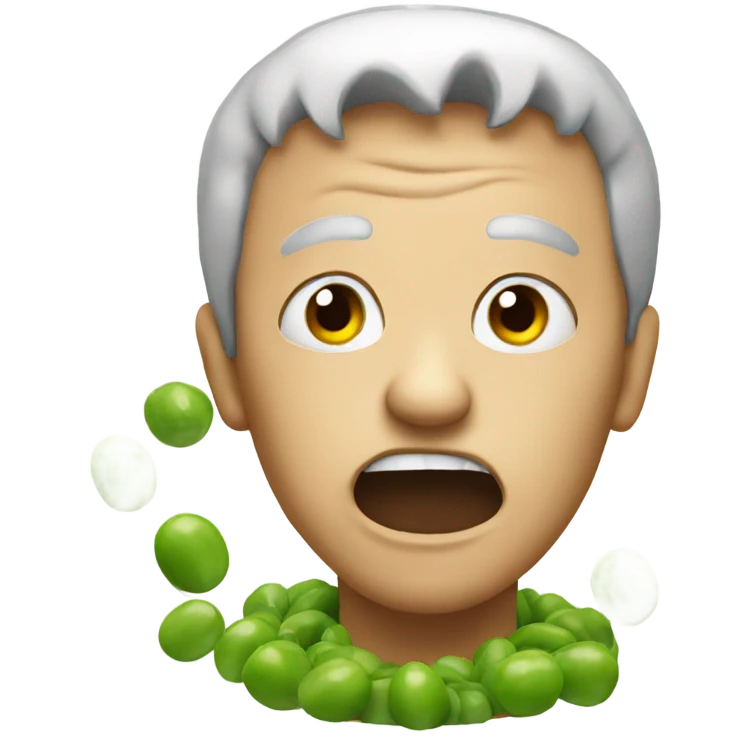 Mad face eating peas emoji