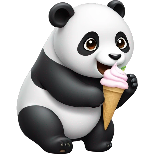 Panda eating ice cream emoji
