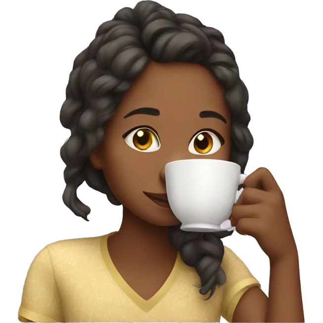 Girl sipping tea emoji
