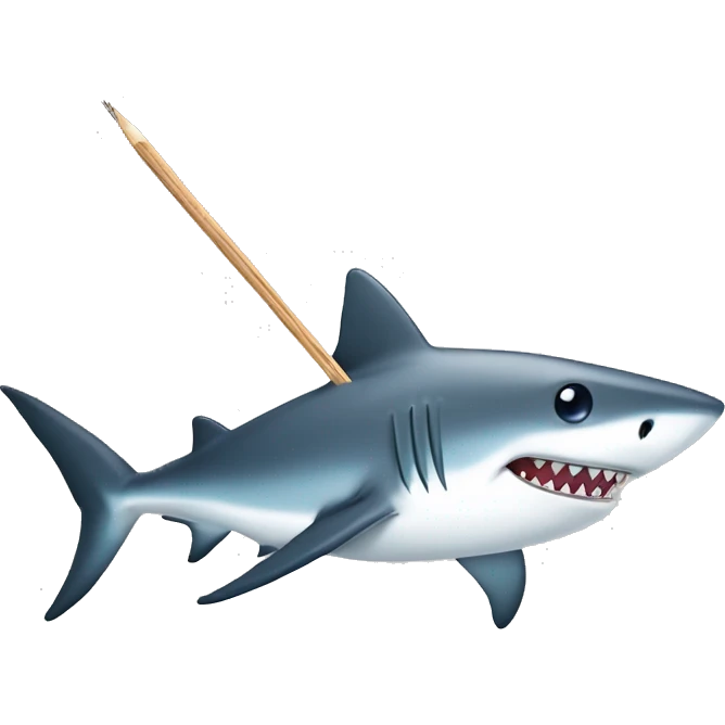 Shark with toothpick emoji