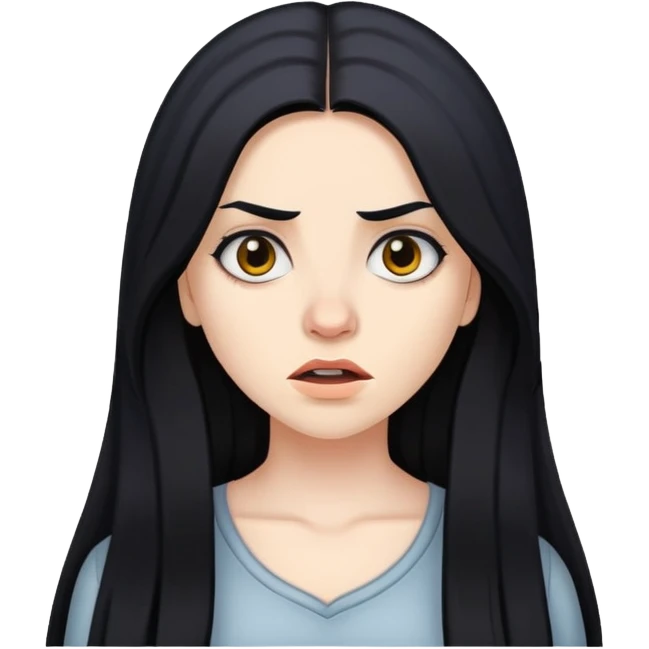 mad, young, Hispanic woman with long black hair emoji