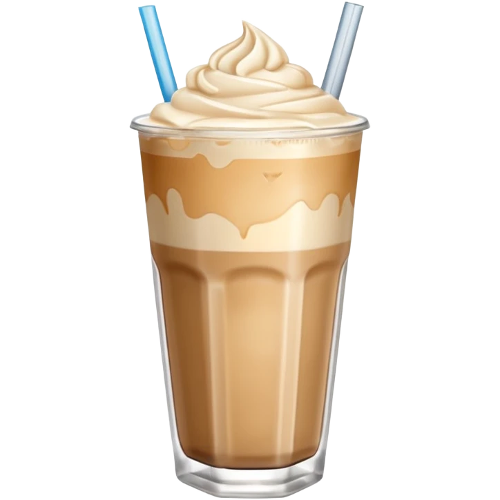 iced vanilla latte, inviting, with visible ice cubes, creamy color, in a clear glass, coffee shop vibe, no text, emoji style emoji