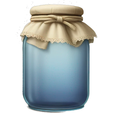 tea filled glass jar with cloth lid emoji