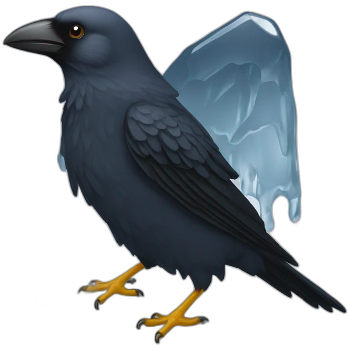 Corbeau noir qui boit de l'ICE tee emoji