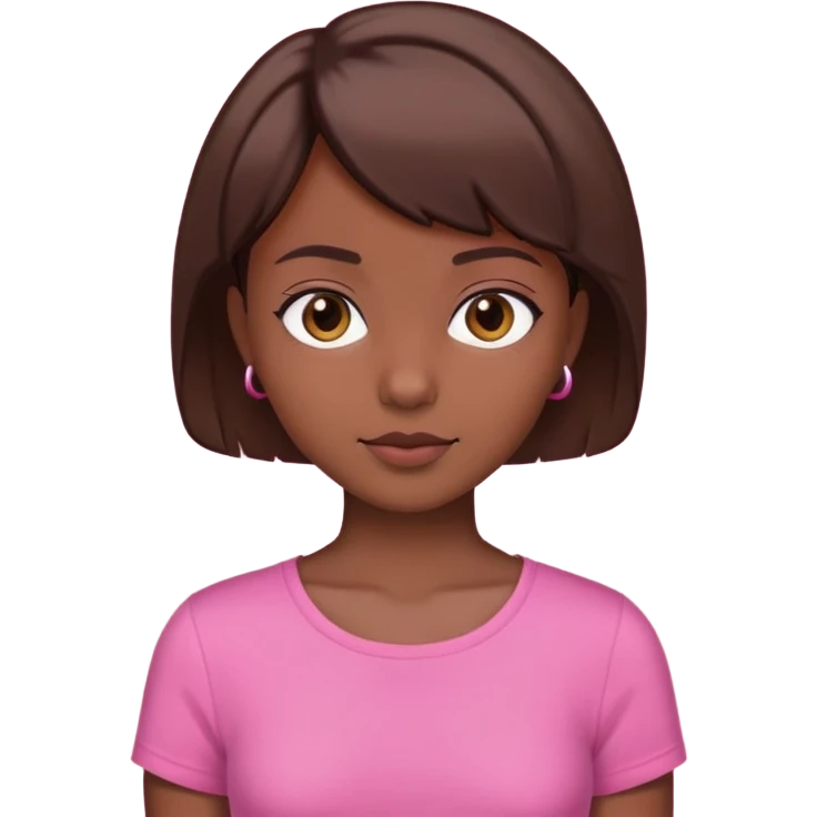 I need a girl with brown short hair, a lil dark skin, with a pink top  emoji