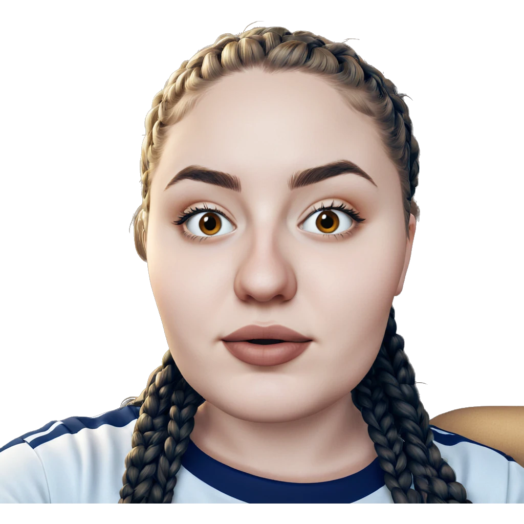 portrait of girl with braids emoji