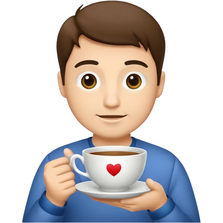 man holding teacup emoji