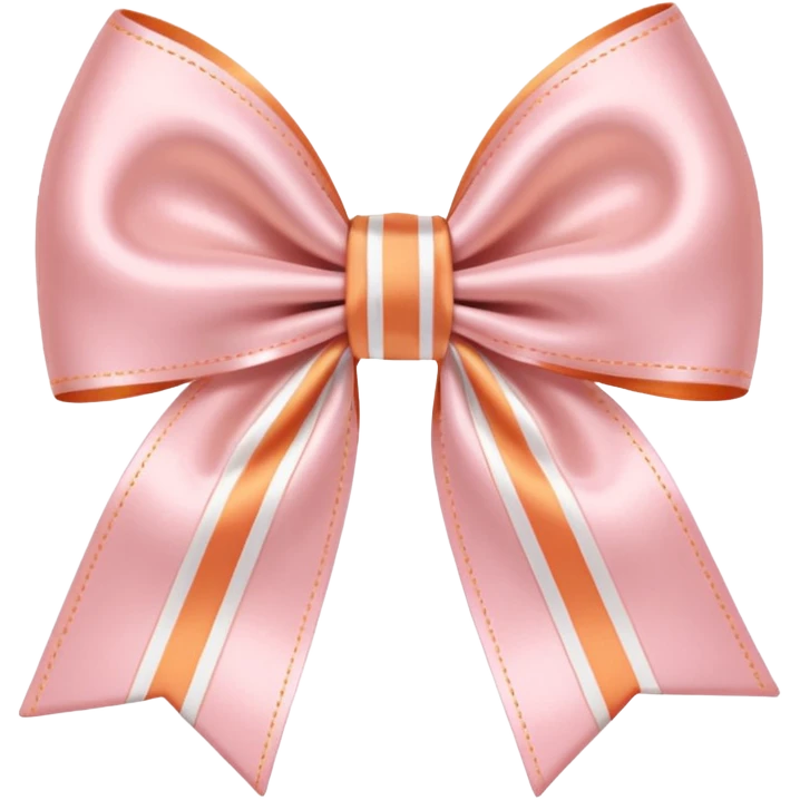 Light Pink and light orange bow emoji
