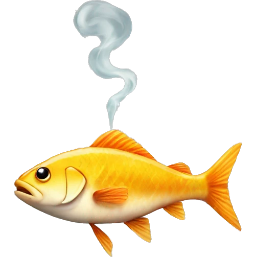 Fish smoking a cigarette emoji