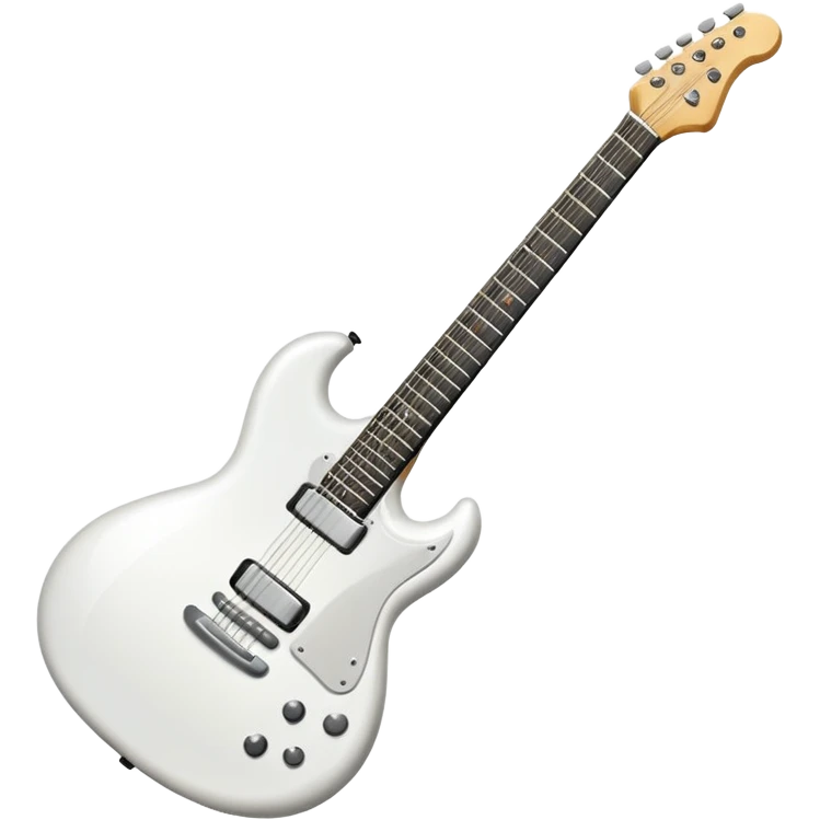 Create a new modern advanced full pure milk white guitar emoji