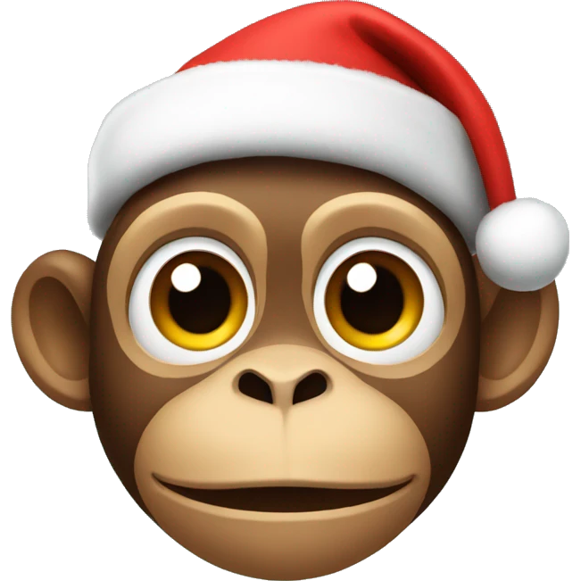 monkey with christmas hat emoji