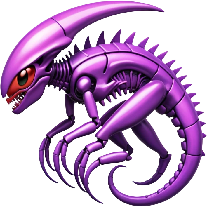 A colorful shiny futuristic xenomorph-genesect-miraidon-hybrid emoji