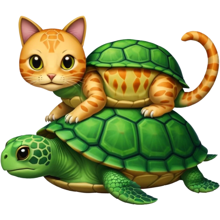 Turtle with a head of cat emoji