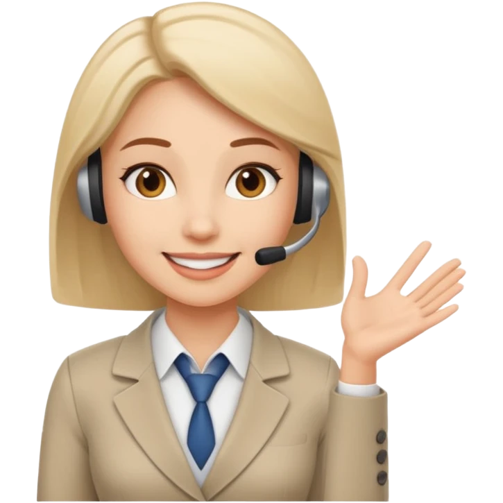 A female office worker that undertakes the work or tasks to respond to the customer's sales request, no head sets. emoji