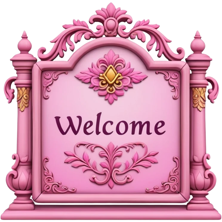 pink welcome sign emoji
