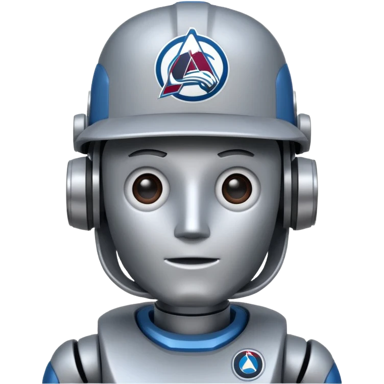 Engineer robot with colorado avalanche hat emoji