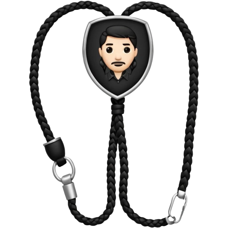 bolo tie with silver tips emoji