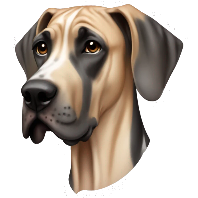 Great dane with thin orangish tan and black stripes emoji