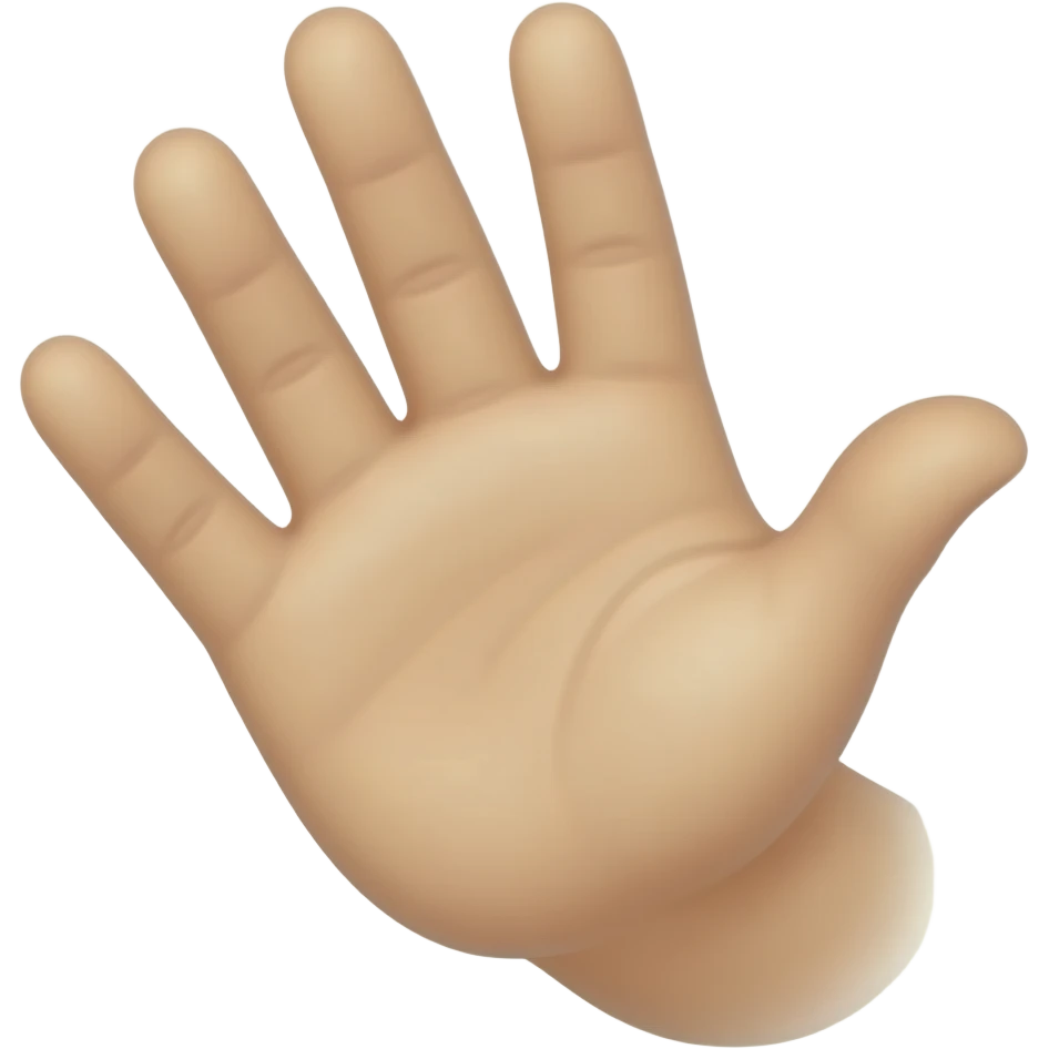 close up of a hand of a kid open, back of the hand: not the palm emoji