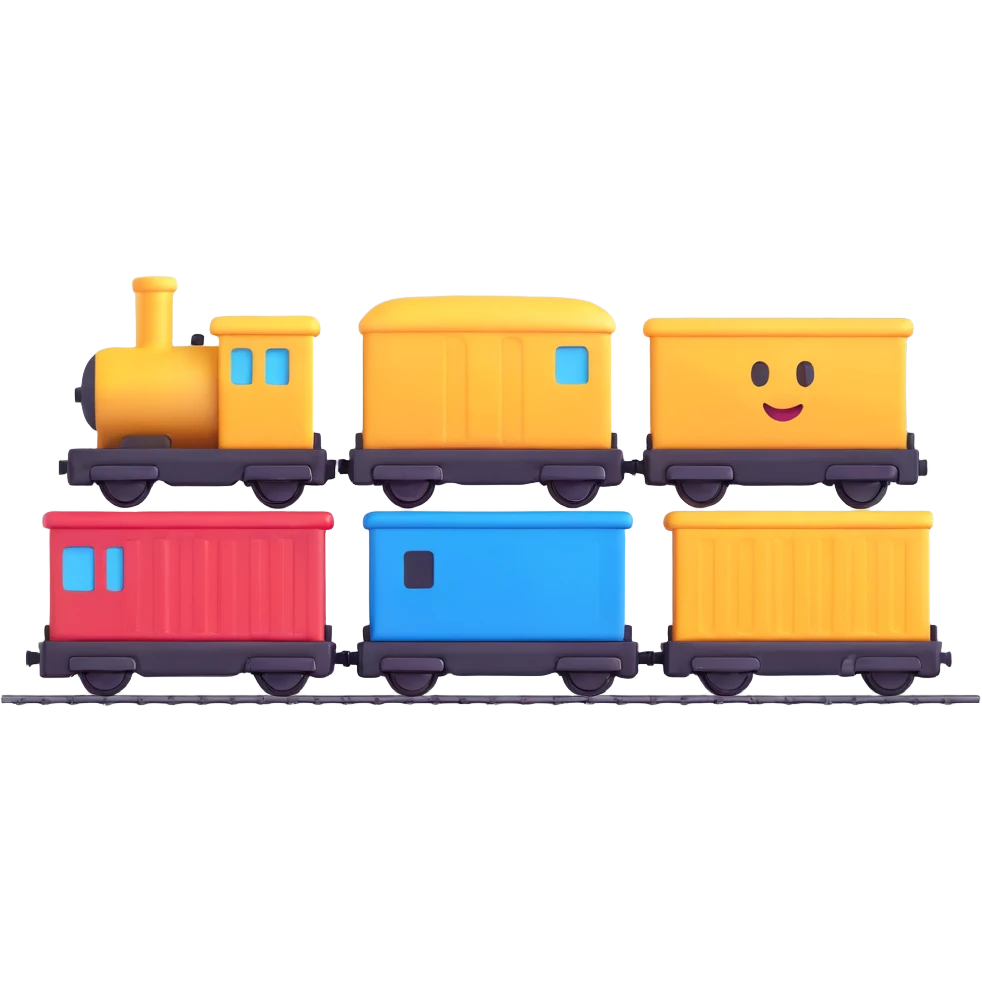 cargo train 3D emoji style emoji
