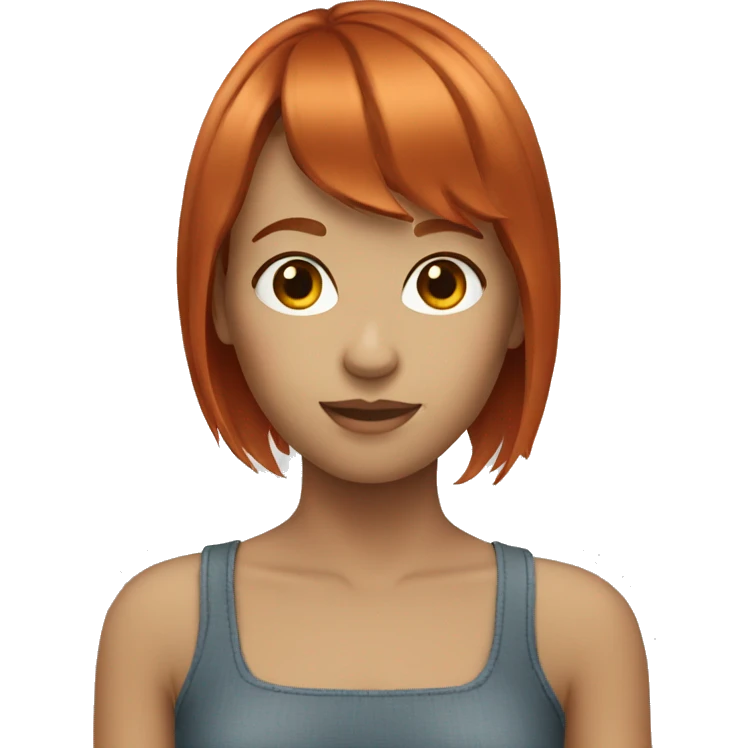 Redhead with bangs emoji