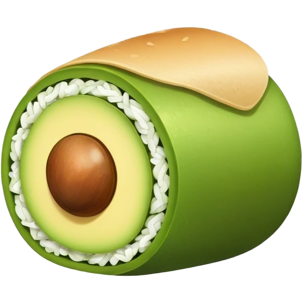Cute avocado roll emoji