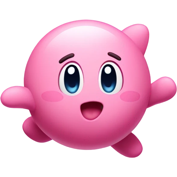 cute classic Kirby jumping emoji