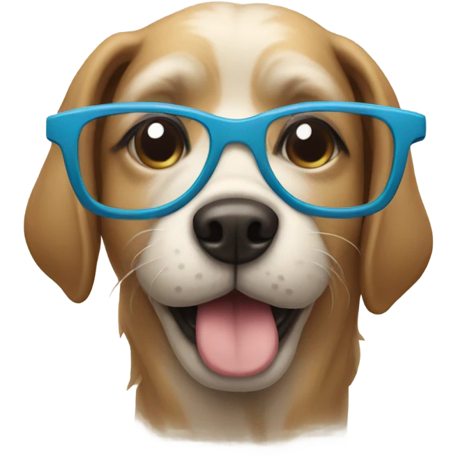 A dog wearing glasses emoji