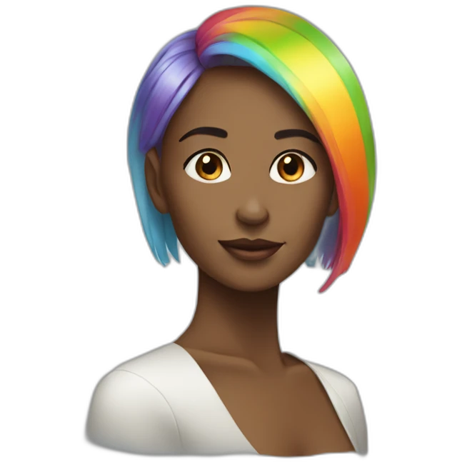 Posh-Girl-with-raibow-hair emoji