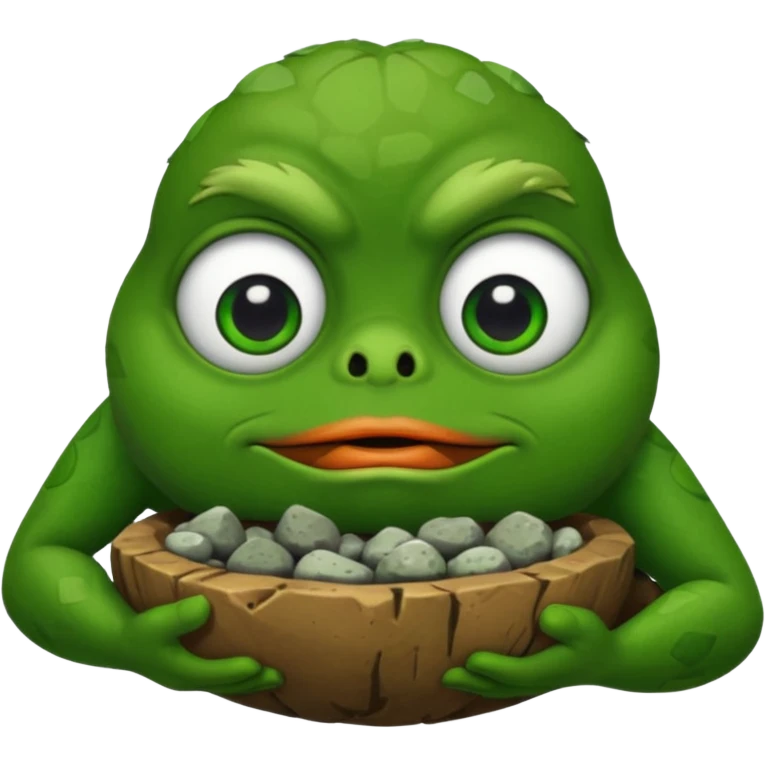 pepe eating rocks emoji