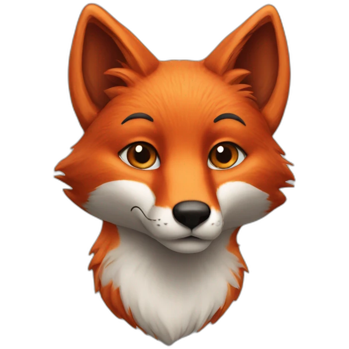 Fox-red-nose-red-ears-black-fur emoji