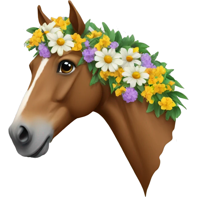 Horse with flowers  emoji