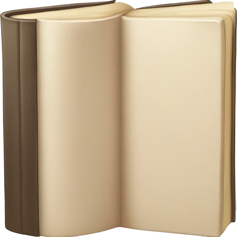 An open, hardcover book, depicted with a beige cover.  emoji