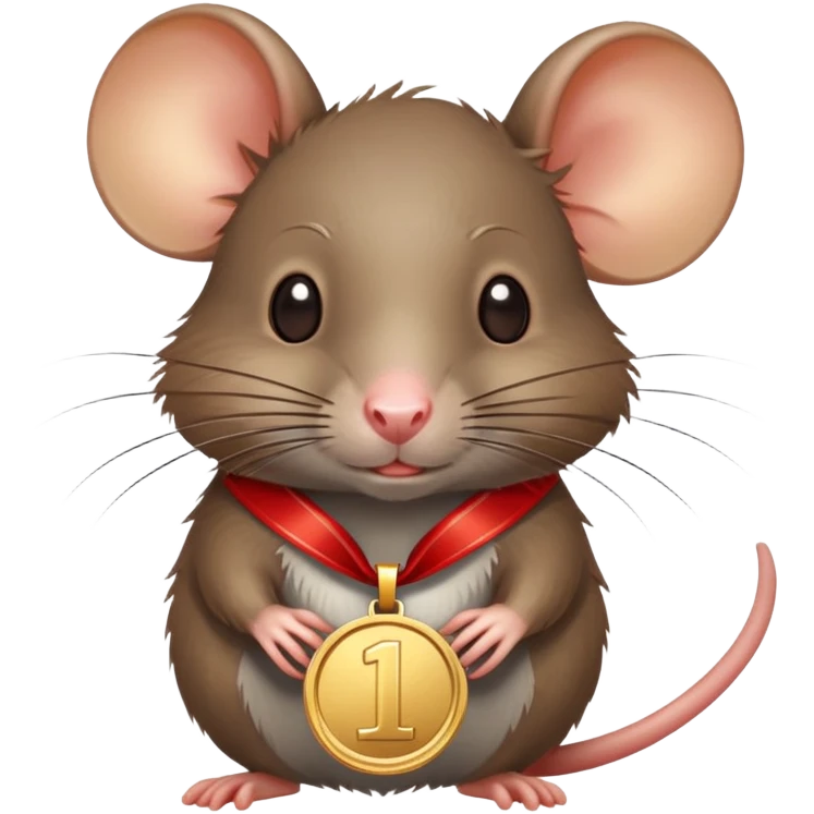 rat with a gold medal and ribbon emoji