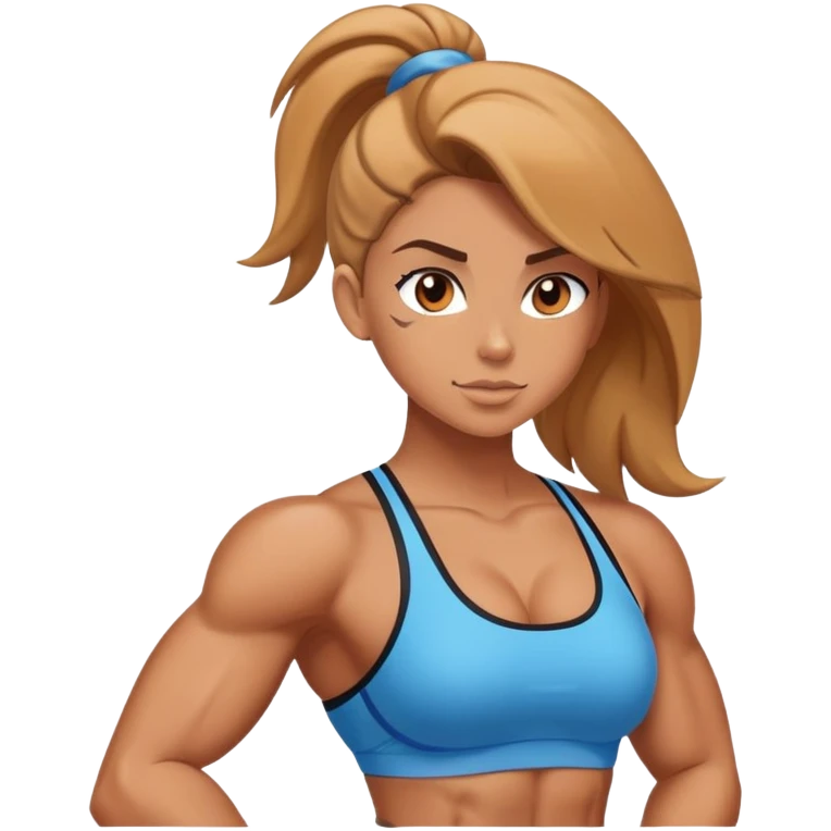 Muscular gym girl emoji