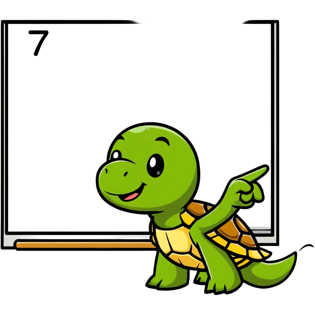turtle pointing at a whiteboard emoji