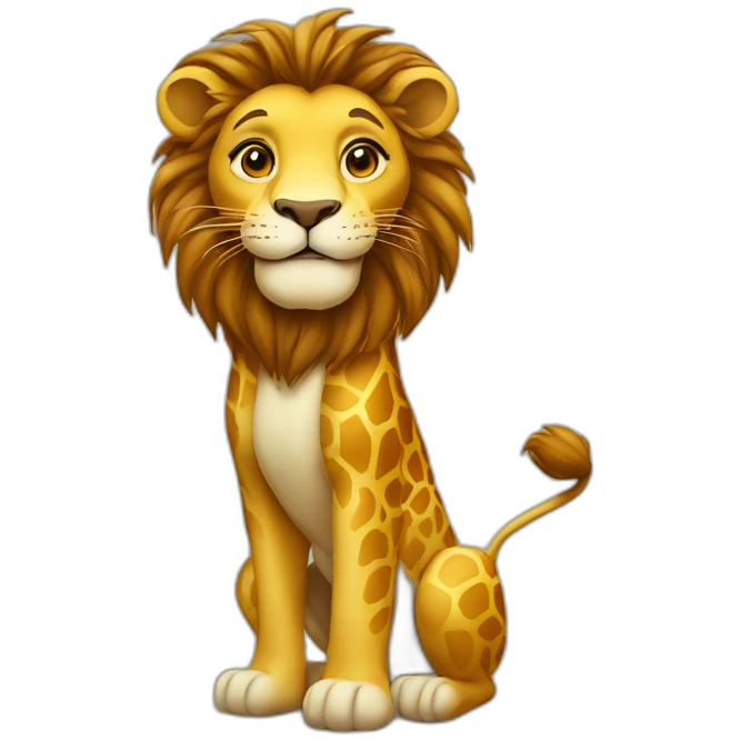 Lion sur une girafe  emoji