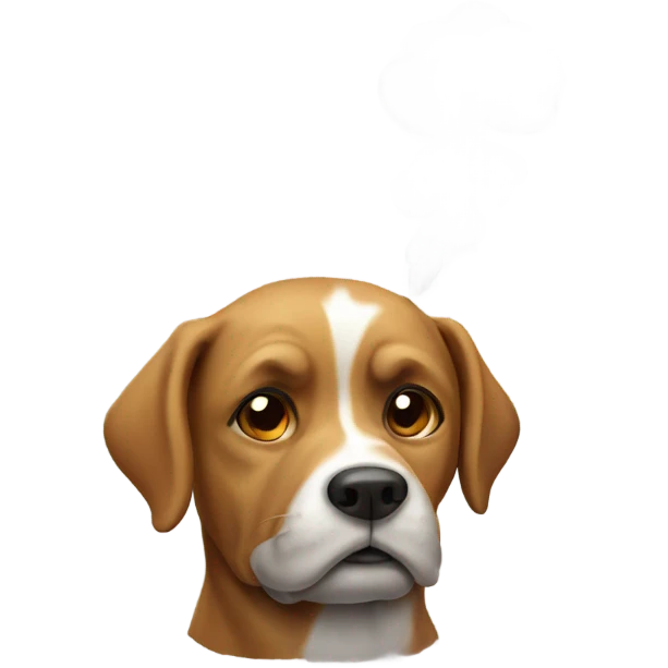 Dog with a smoke  emoji
