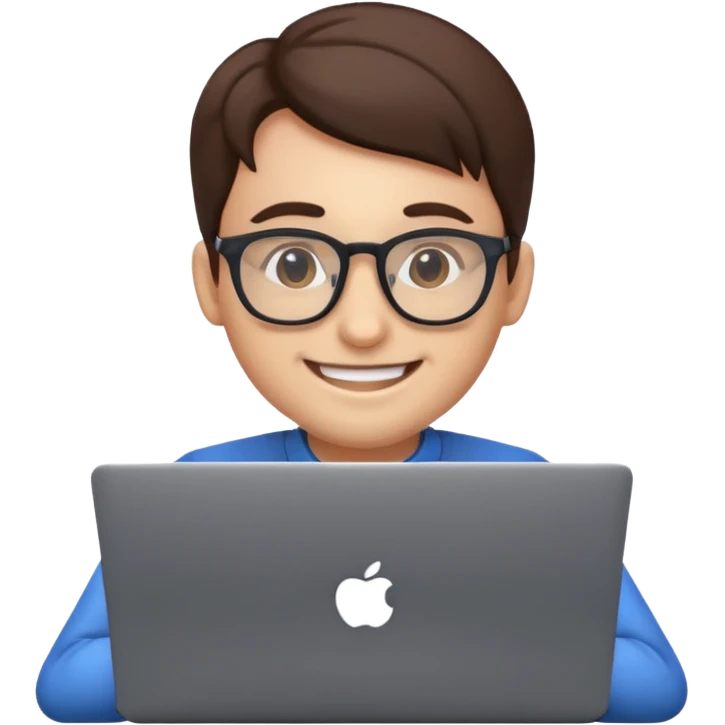 smiling tech worker emoji with glasses and laptop emoji