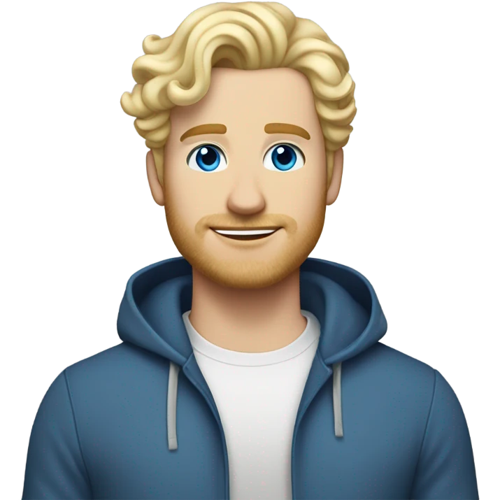 full body light curl blonde 30yo man blue eyed pale skin emoji