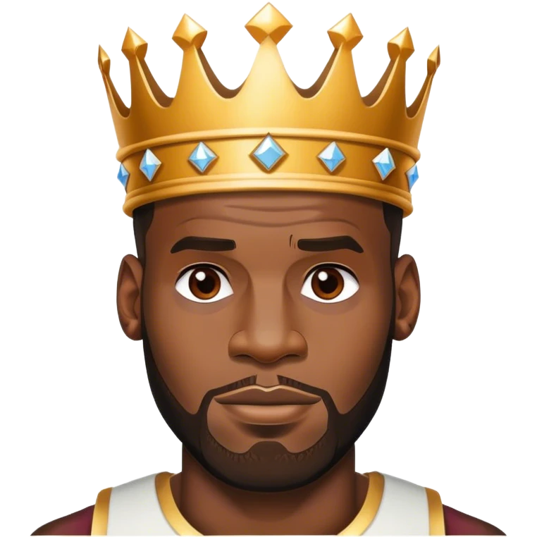 LeBron with a crown on  emoji