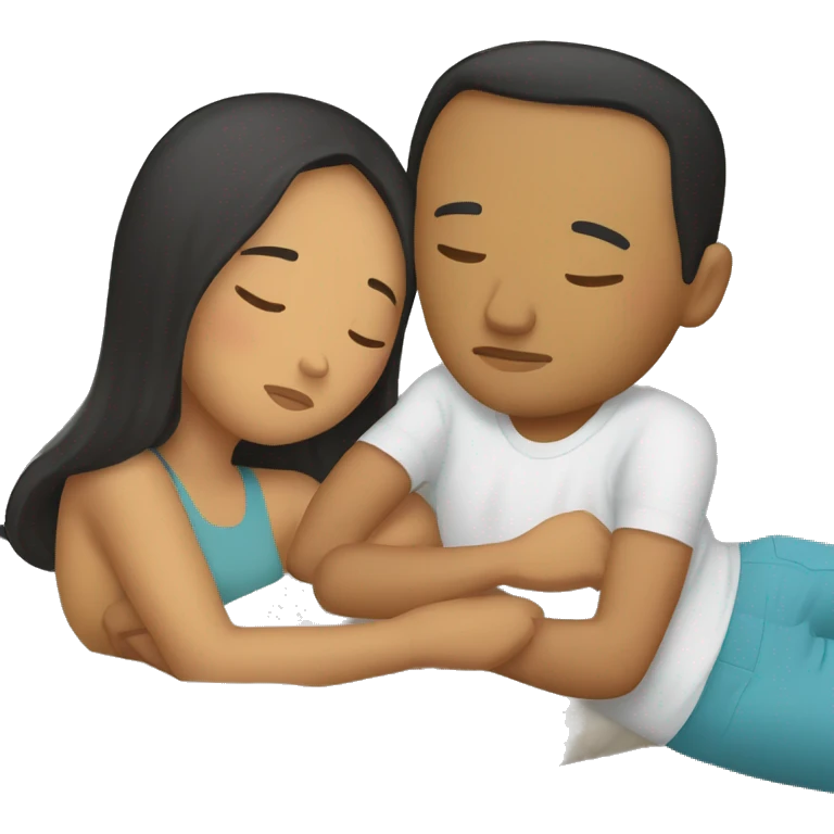 Australian Filipina Couple napping emoji