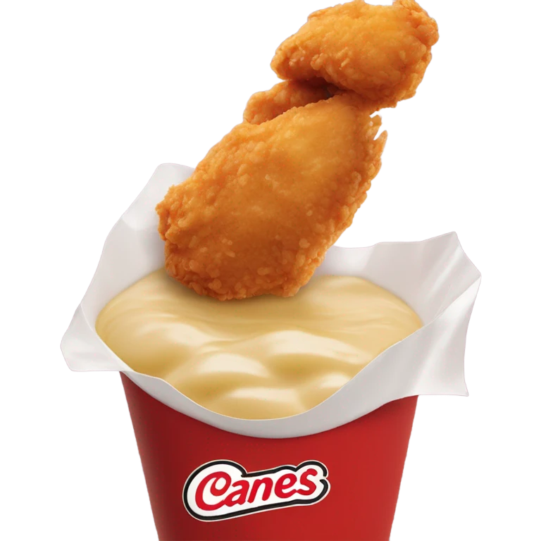 raising cane's chicken finger dipped into sauce emoji