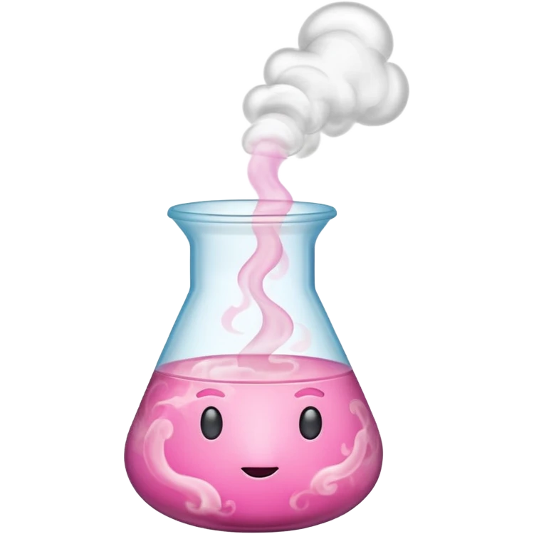 pink beaker with smoke  emoji