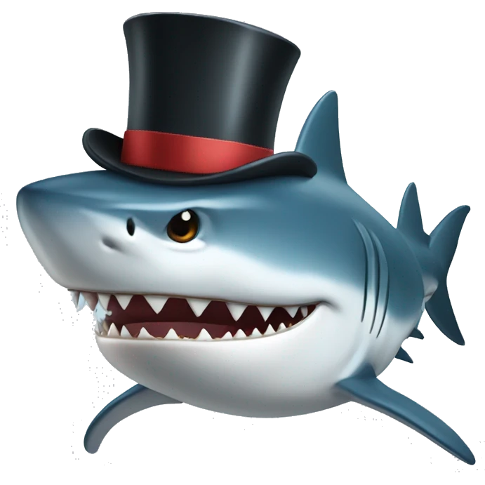 shark with tophat emoji