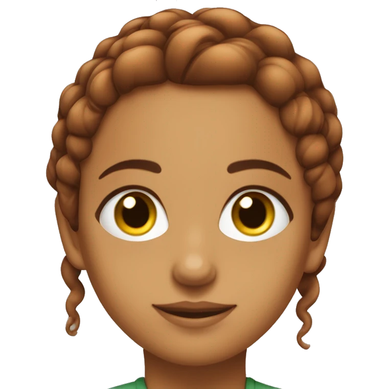 une fille marocaine avec les yeux verts cheveux roux attachés  emoji