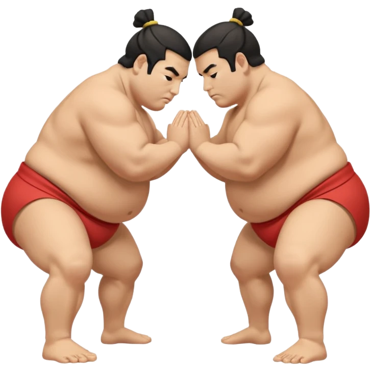 Two sumo wrestlers bowing to each other emoji