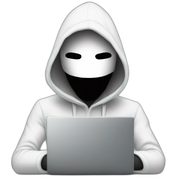 hacker faceless with laptop  emoji
