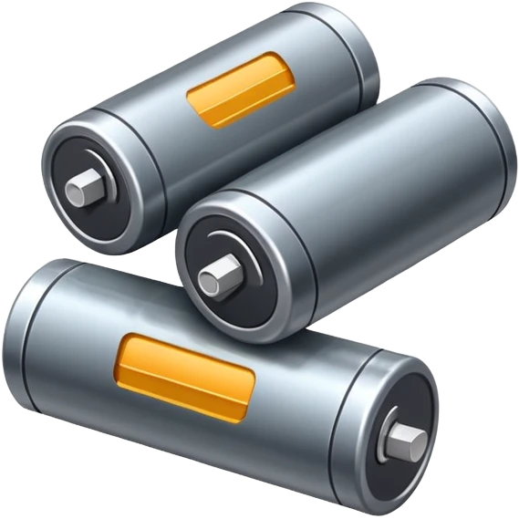 Two dead batteries stacked on top of each other, depleted, empty power emoji